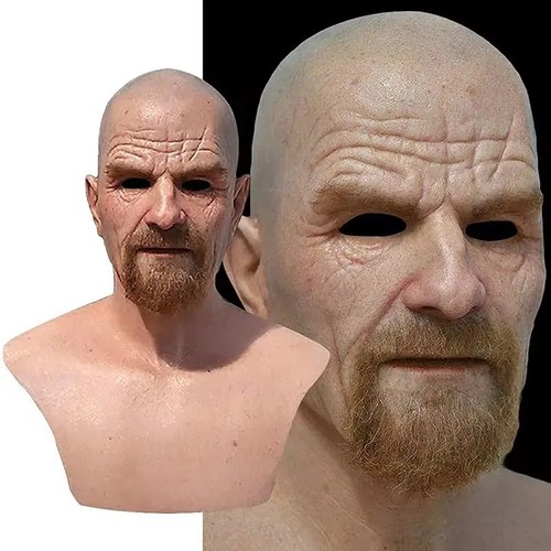 White mask halloween bald - white,